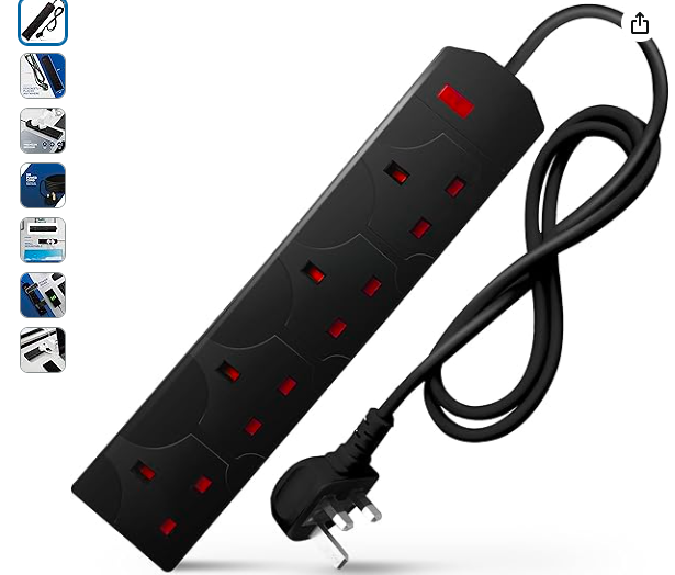DESIRETECH Black Electric Extension Lead: A Must-Have Power Solution for Every Home and Office