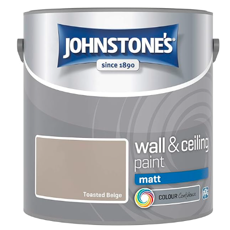Johnstone’s Wall & Ceiling Paint in Toasted Beige: A Matt Finish Masterpiece for Your Home
